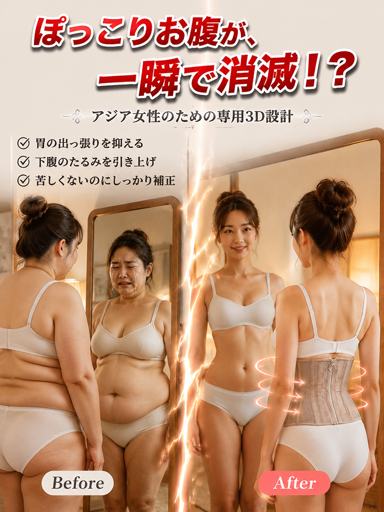 【3D人間工学サポート】ファスナー式補正ベルト