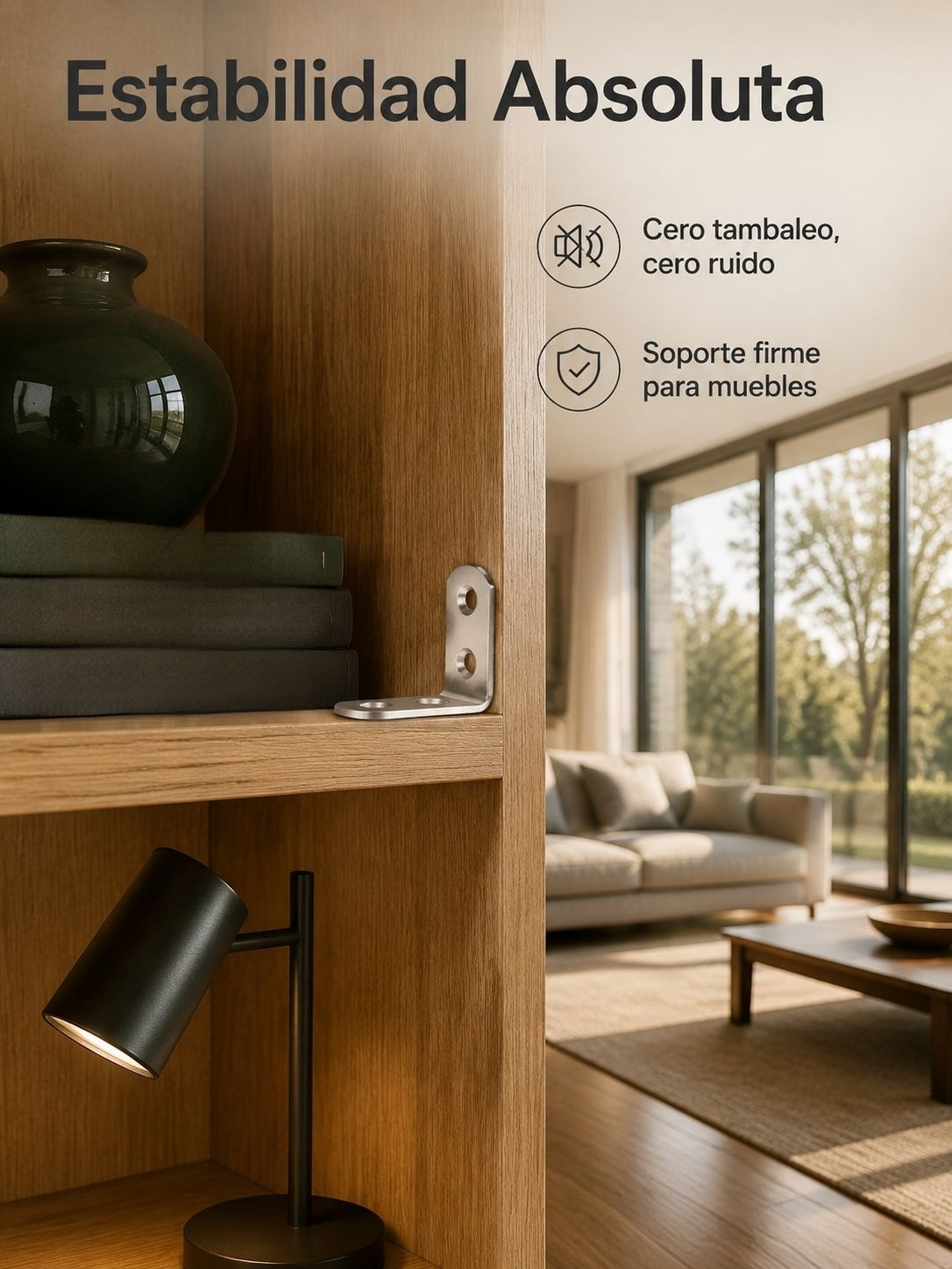 Soporte L de acero inoxidable grueso ideal para divisores de baño