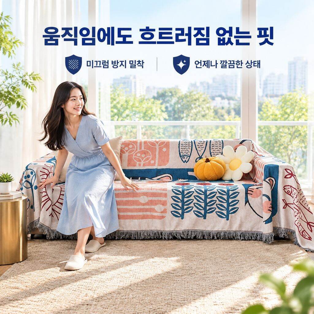 북유럽 스타일 사계절 전용 소파커버 미끄럼방지 커버