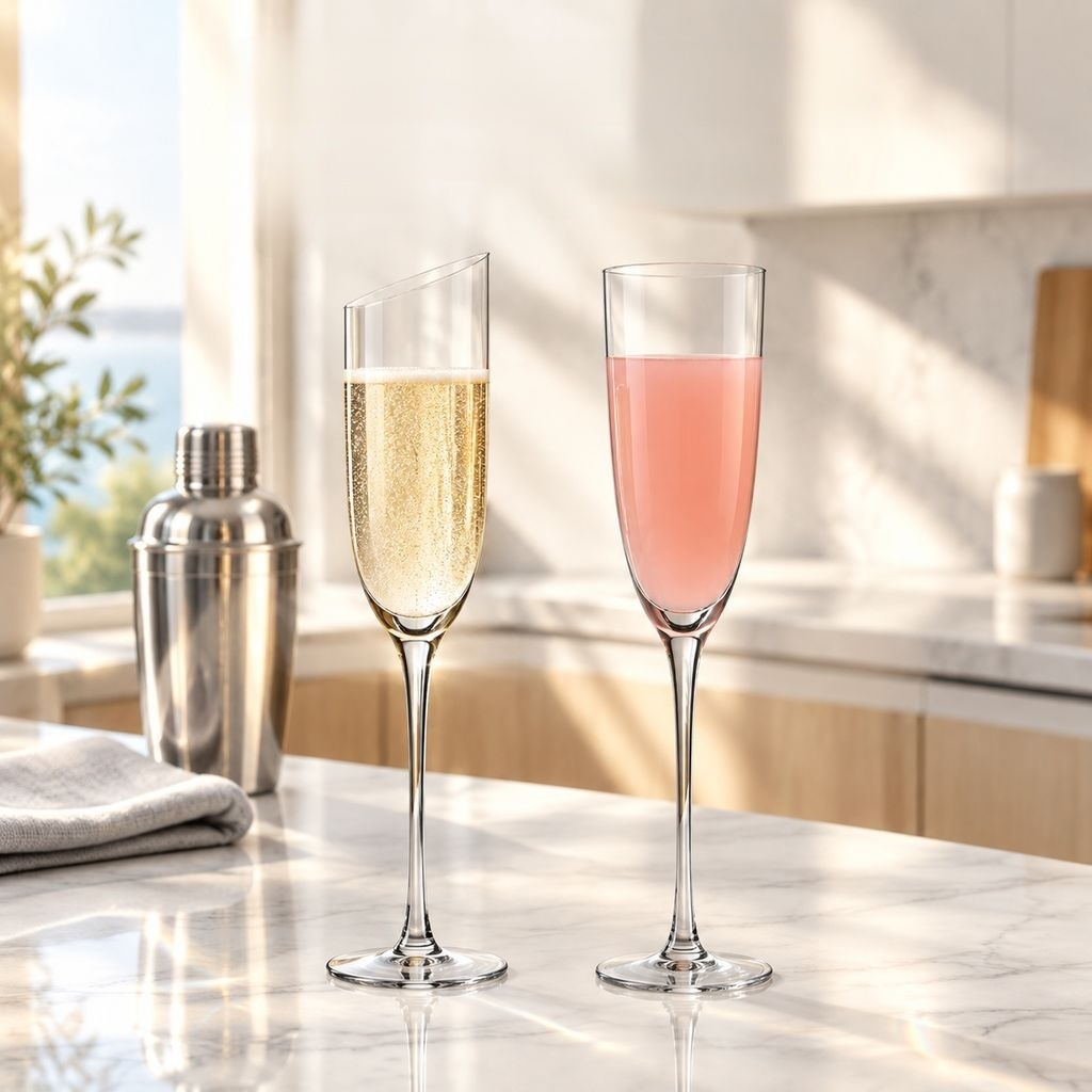 Crystal Glass Champagne Flutes Sparkling Wine Goblet Cocktail Glass Set
