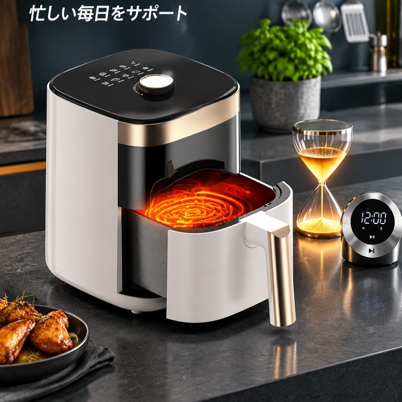 先科家庭用可視エアフライヤー 電気オーブン一体型