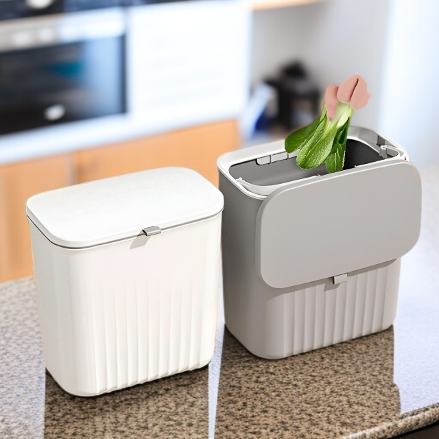 可懸掛滑蓋帶蓋垃圾桶