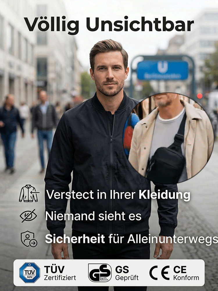 Wasserdichtes, diebstahlsicheres Brusttaschen mit mehreren Fächern