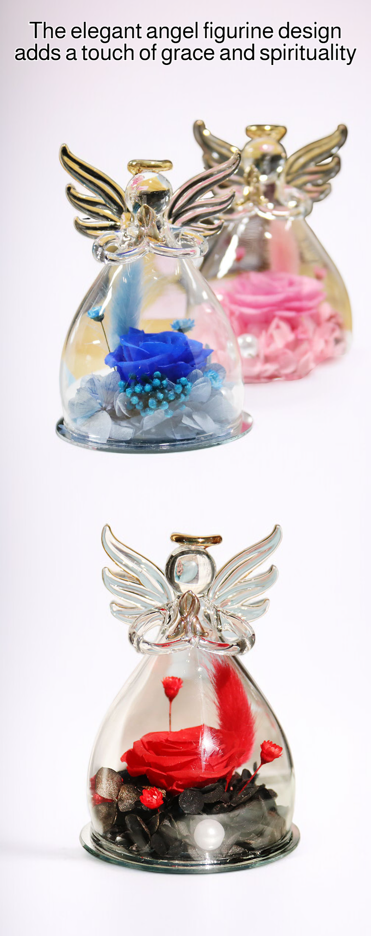 Valentine's Day Preserved Flower Angel Bouquet close-up