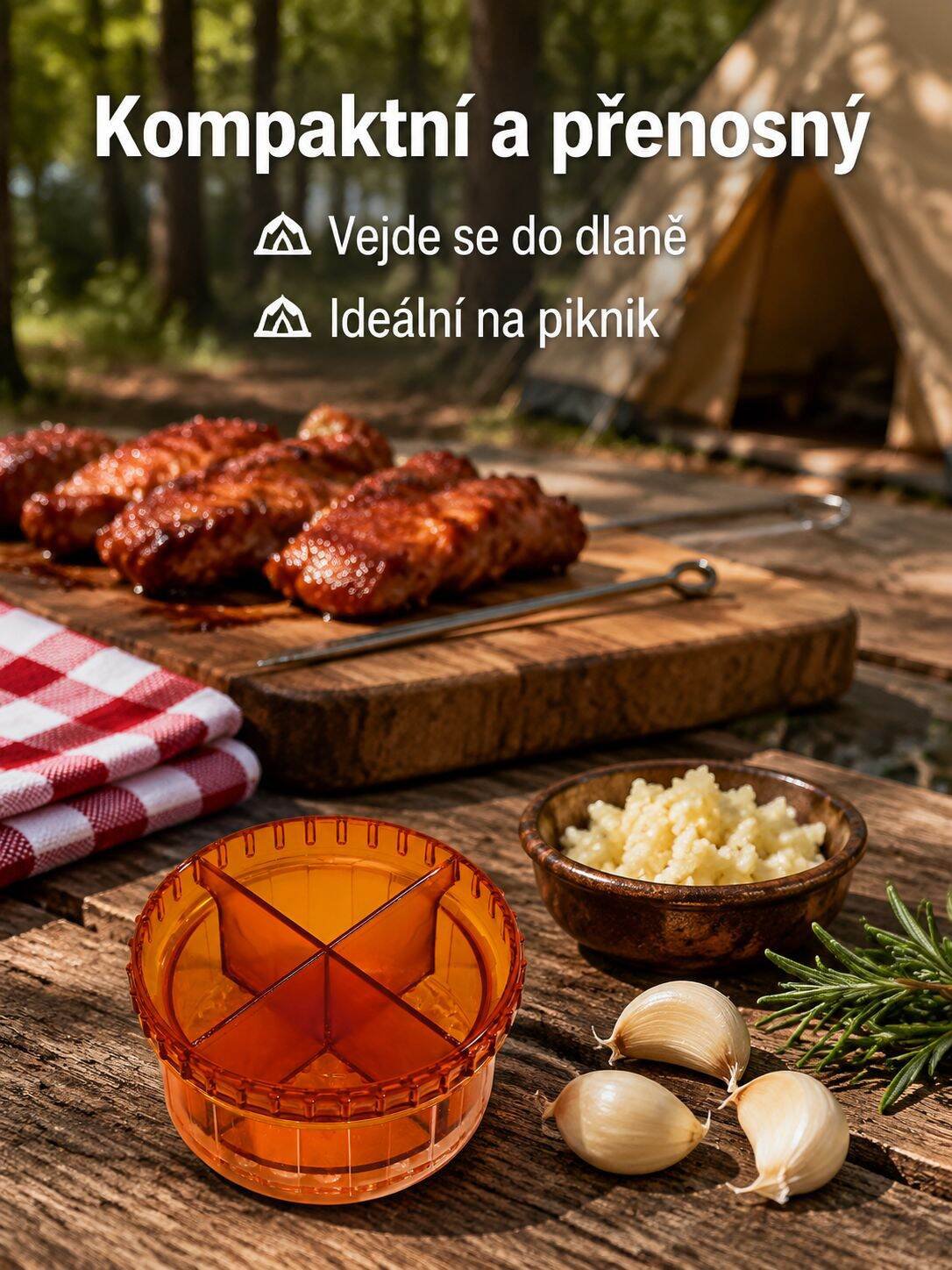 Kreativní lis na česnek, box na česnek, šikovný pomocník do kuchyně