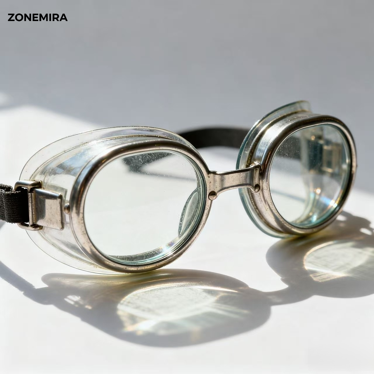 粉塵飛散防止機能付き実験用ゴーグル正面写真