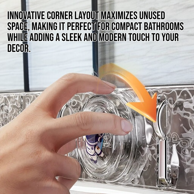 Bathroom suction cup corner row hook