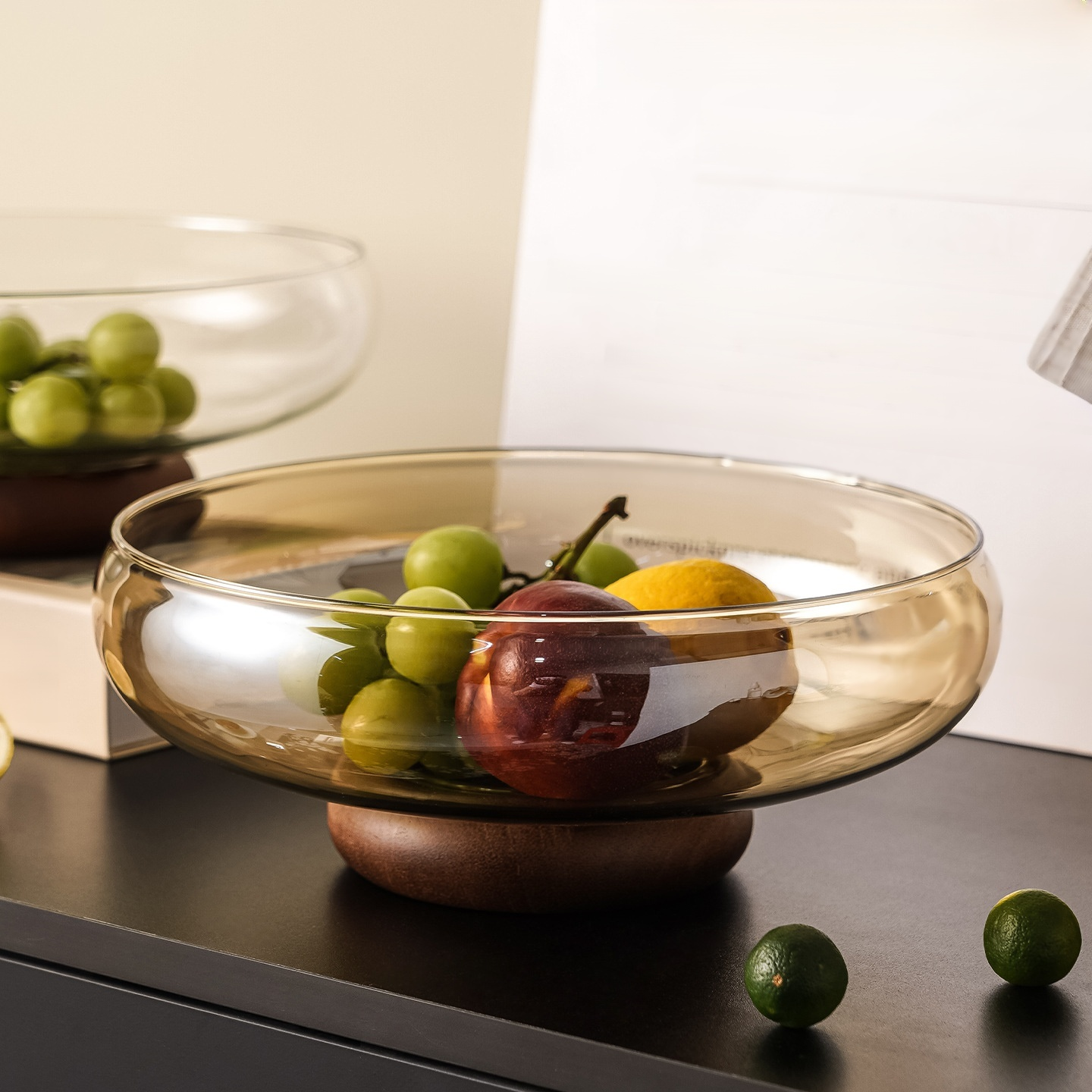 ชามผลไม้แก้วหรูหราสำหรับห้องนั่งเล่น