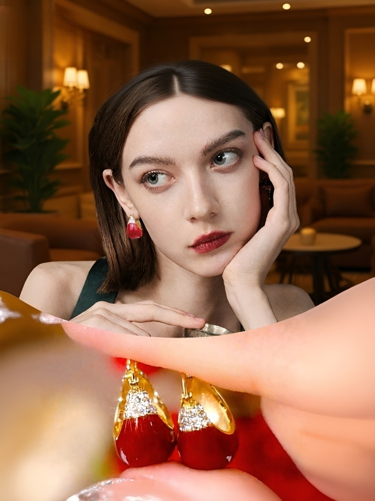 Elegante C-förmige Diamantohrringe