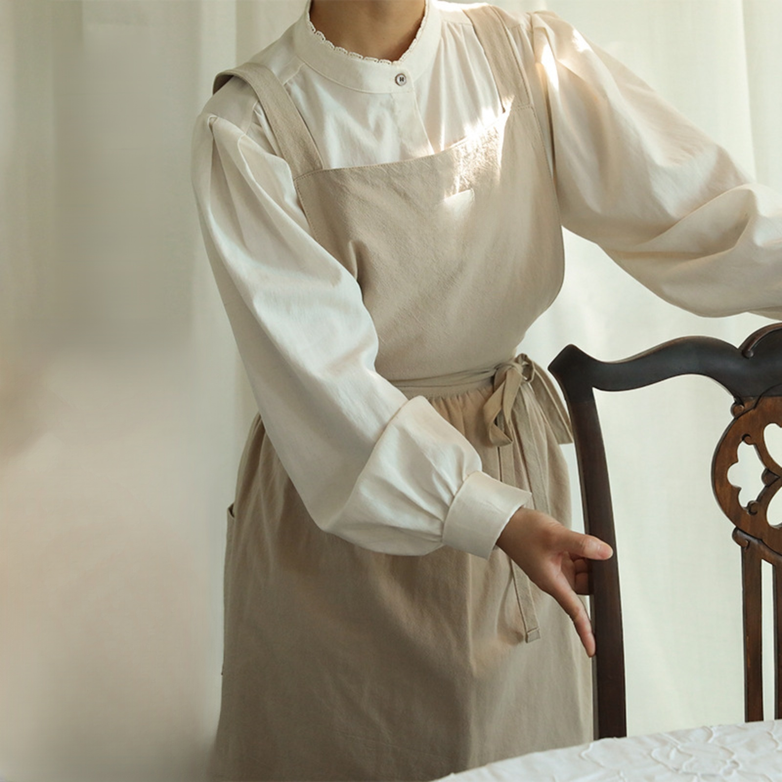 통기성이 뛰어난 주방용 면 에이프런