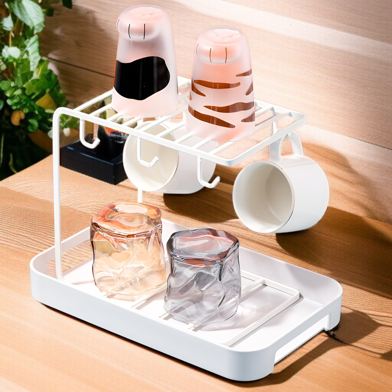 カップラック、ウォーターカップ収納ラック、カップ収納、ドレンカップ仕切りラック、ティーセット収納ラック、逆さまのコーヒーカップバー