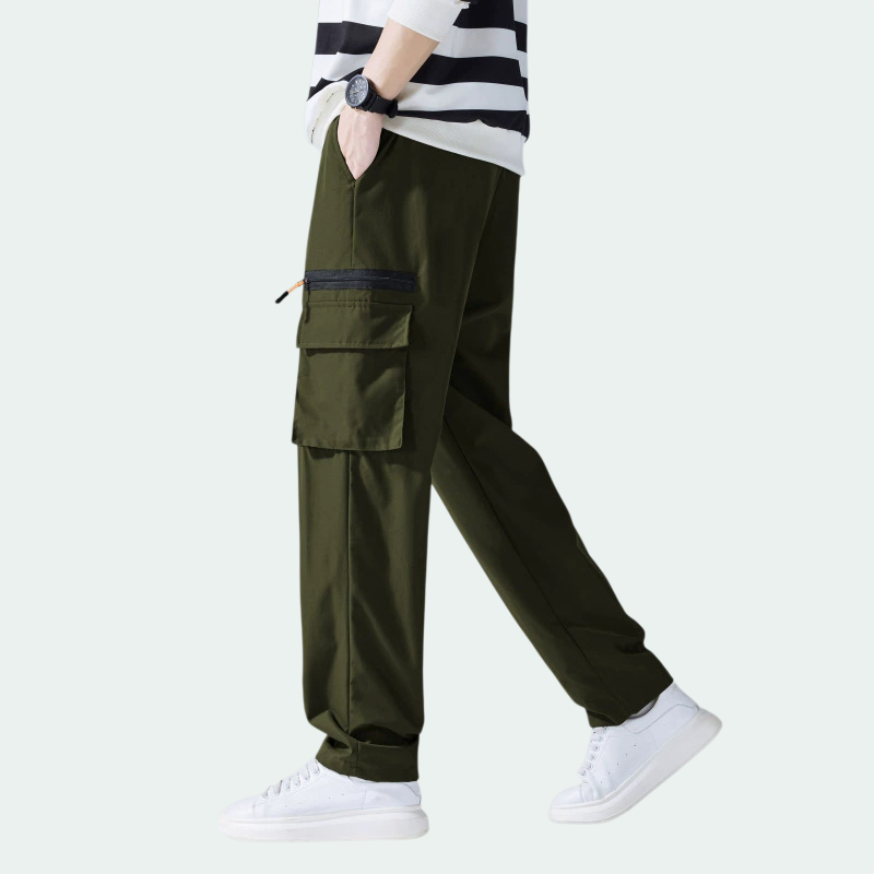 彈性腰帶直筒休閒褲 耐穿易搭 工作休閒兩用