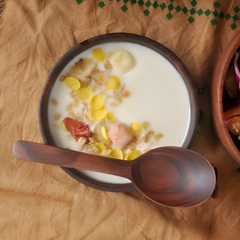 Handcrafted Paulownia Wood Salad Bowl, Multi-purpose Fruit & Nut Tray, Wooden Shallow Plate