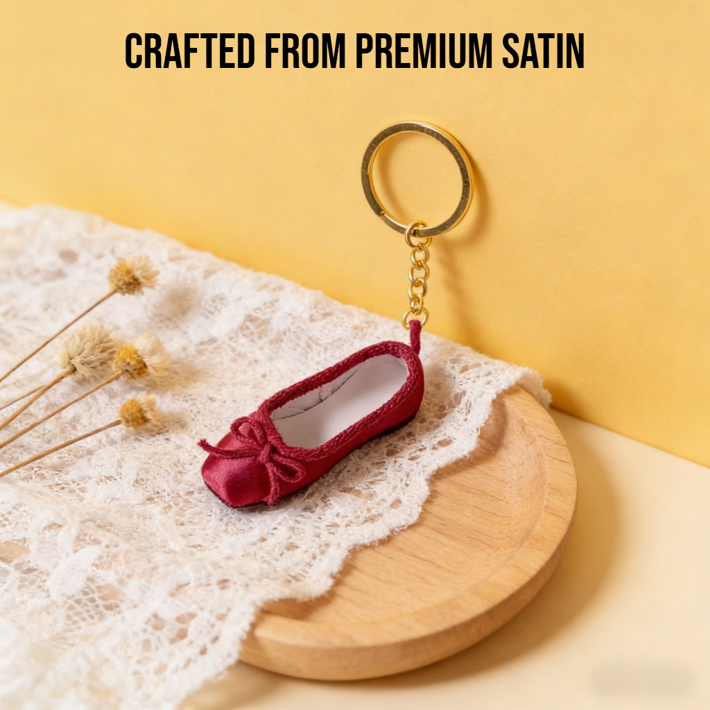 Ballet shoe keychain