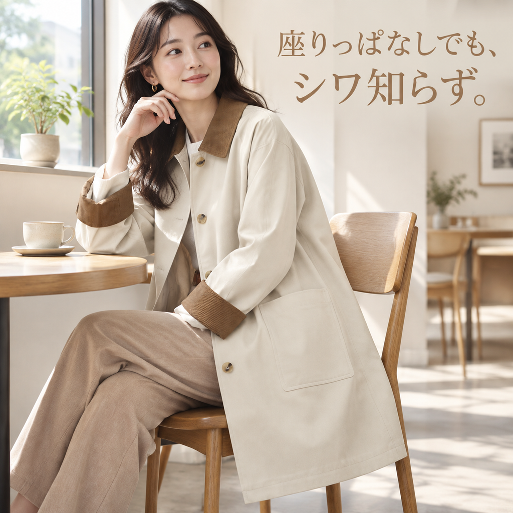 春秋新作 日本風レディースカーキトレンチコート