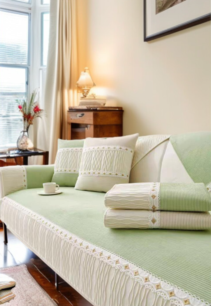 舒適耐用奶油色沙發墊特寫