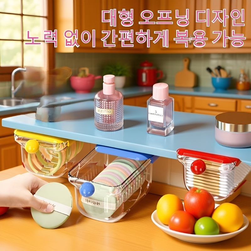 서랍형 수납함 거울장 화장품 수납선반 클렌징 면 면봉 수납선반 욕실 립스틱 수납함