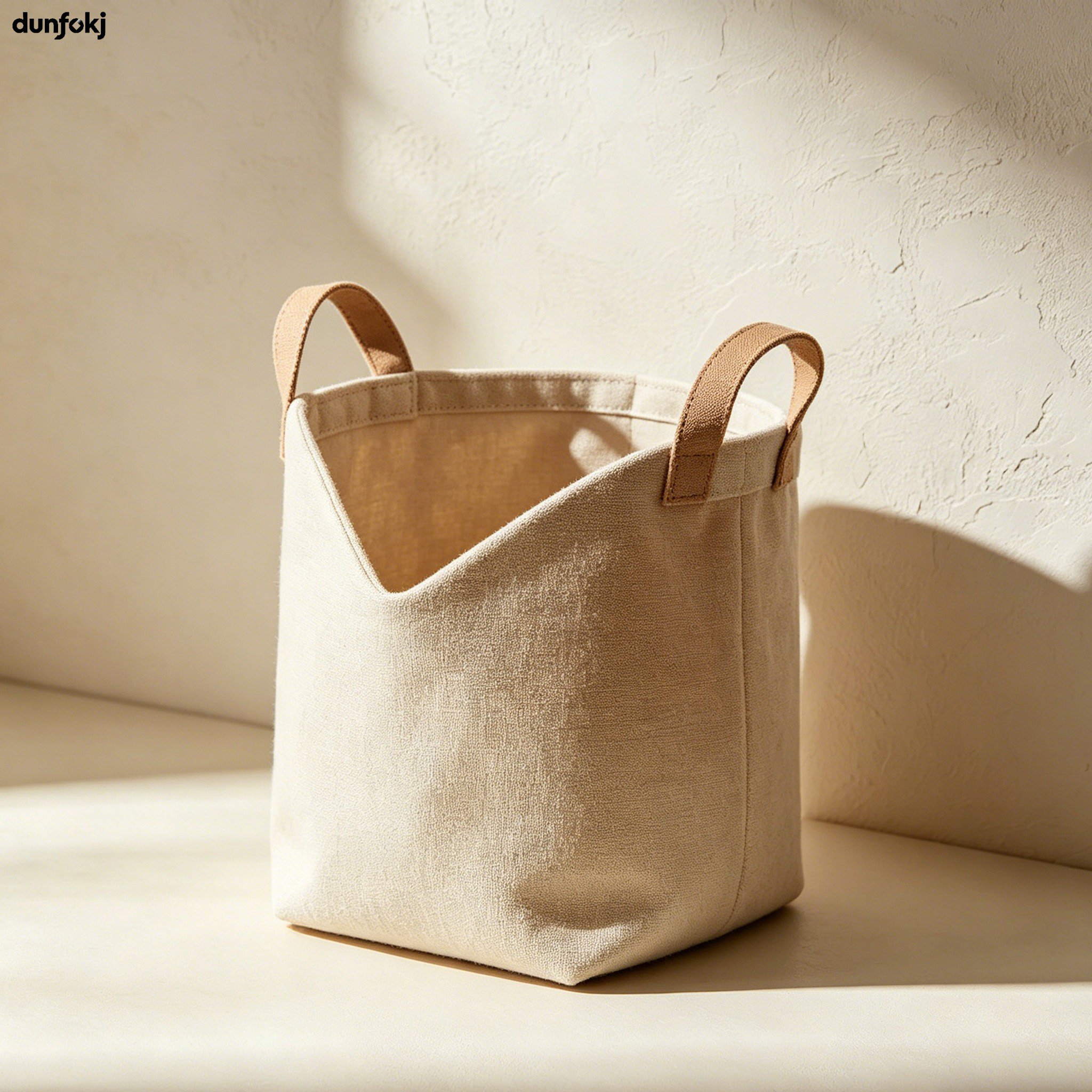 Cotton and Linen Fabric Storage Basket