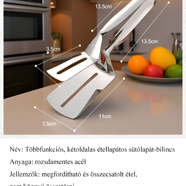 Többfunkciós, kétoldalas élelmiszer-megfordítható sütőlapát-bilincsek