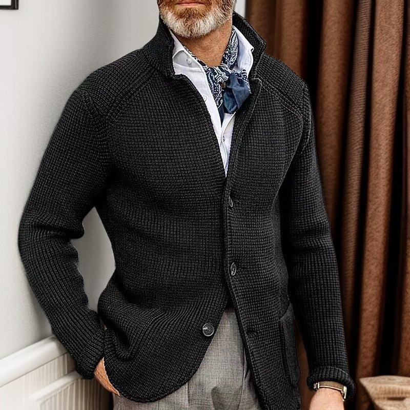 秋冬立襟開衫スーツ厚手のニットジャケットコート