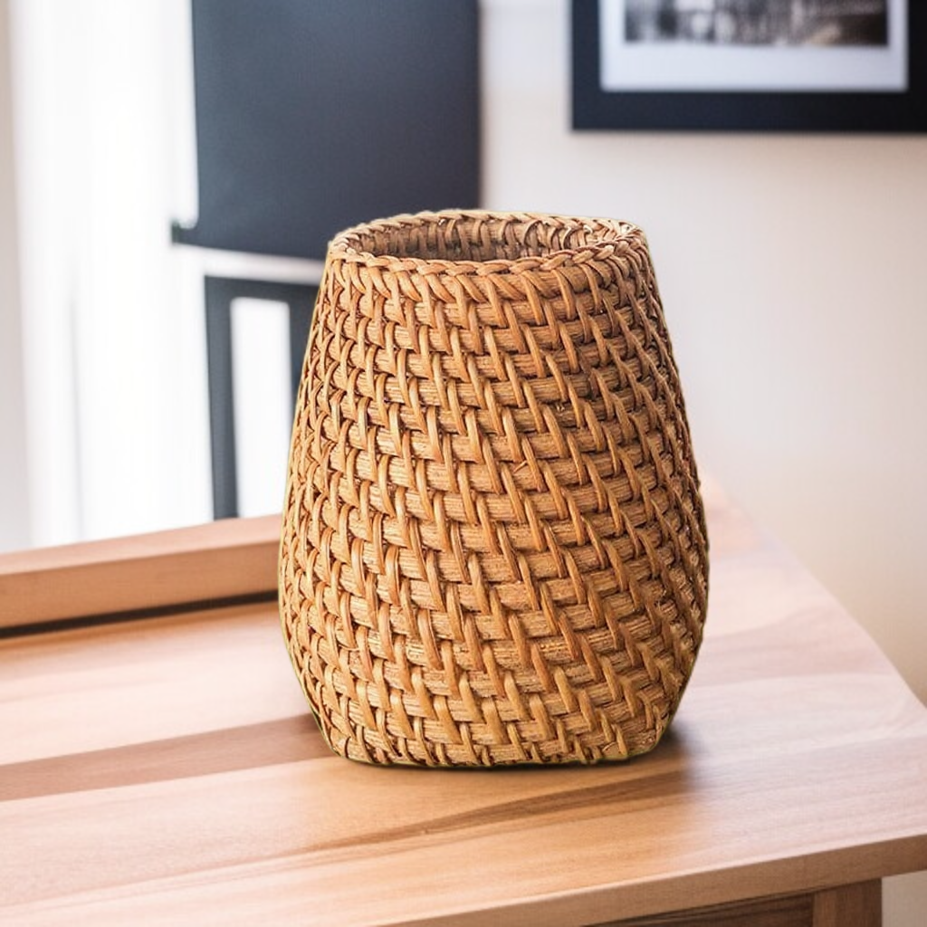 수제 등나무 문방구 필통 수납함