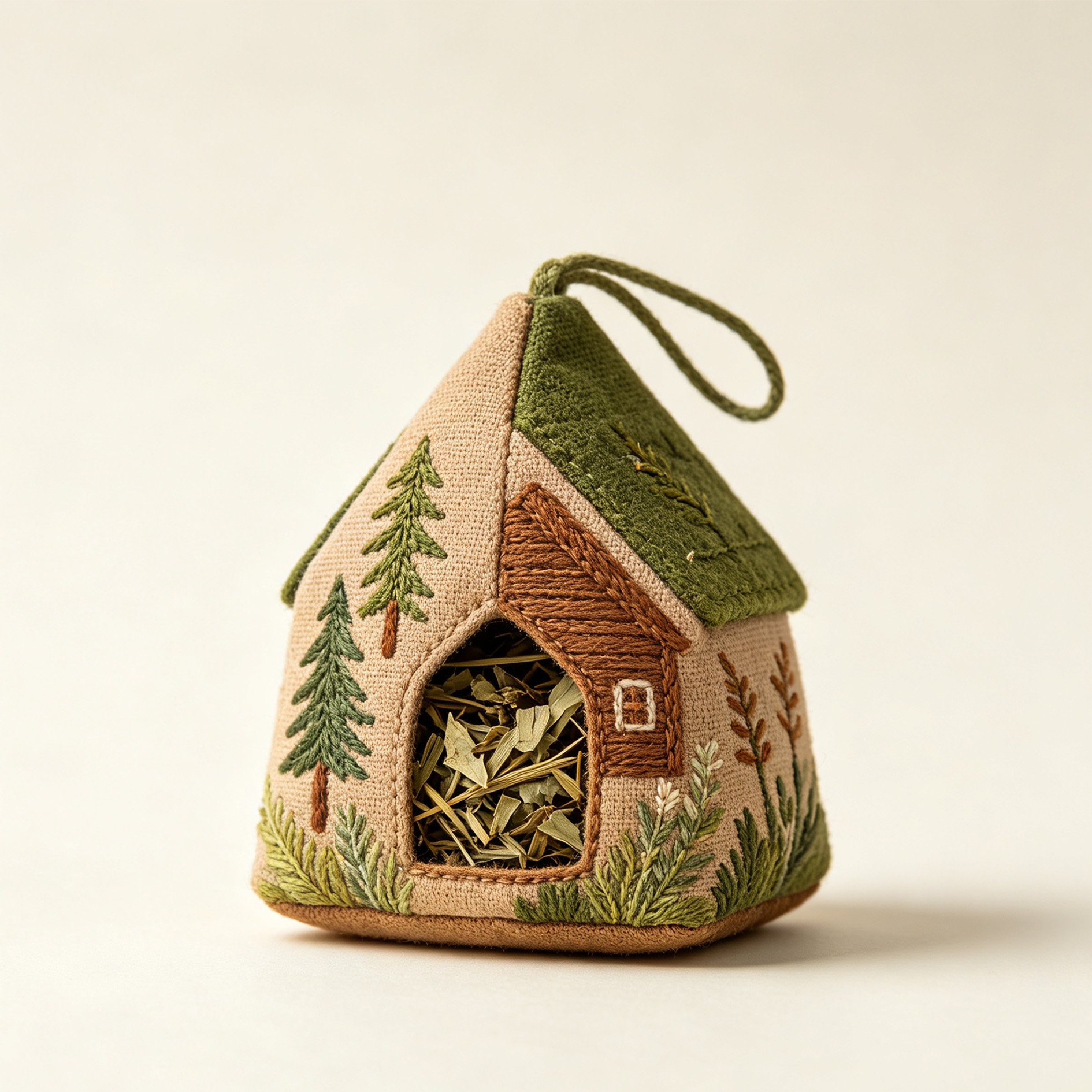 Eco-friendly herbal sachet in wooden house shape