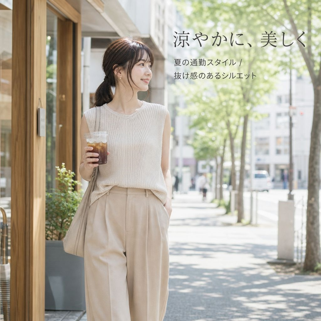レディース アイスシルクニット バックレス ノースリーブ トップ