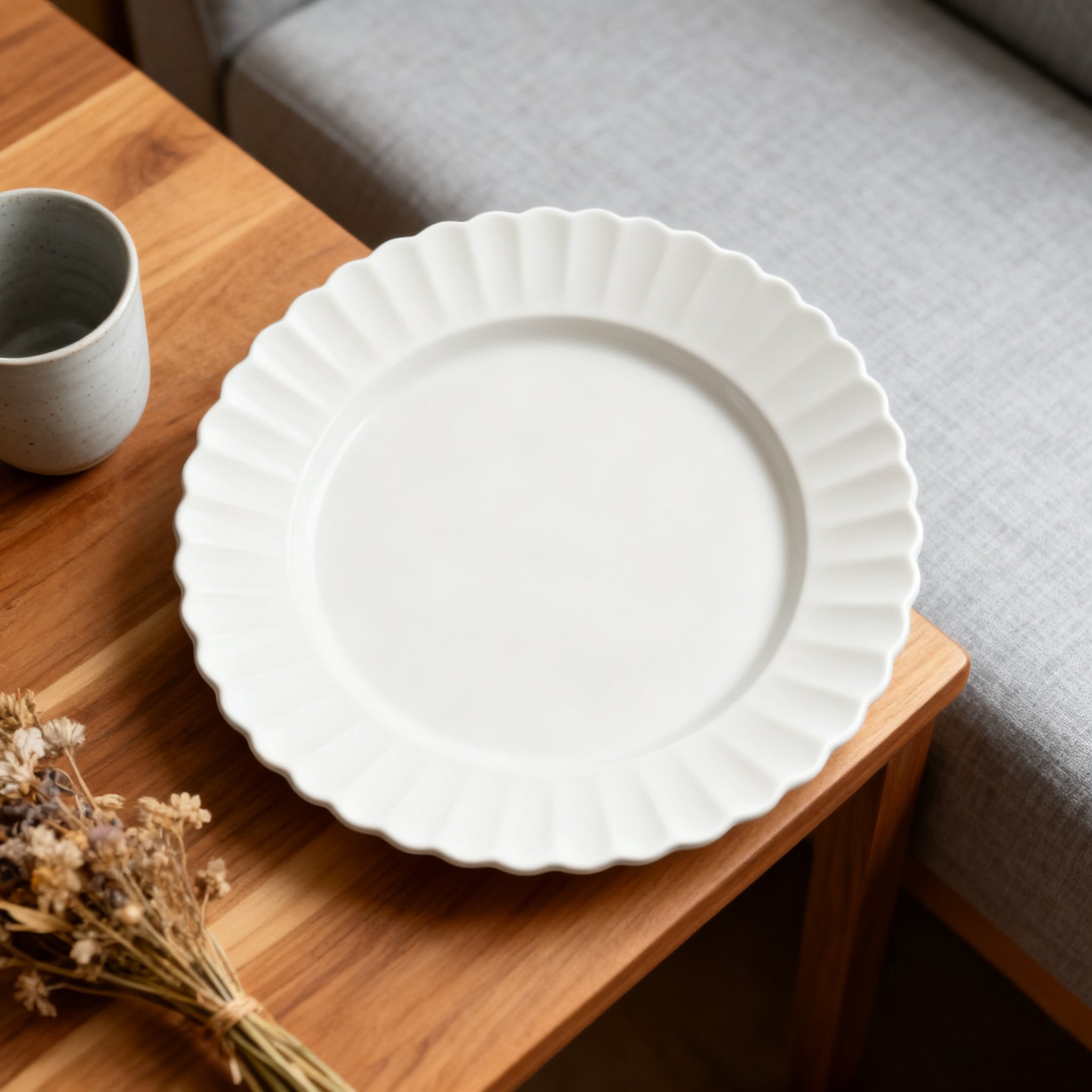 고급스러운 화이트 컬러 플레이트 세트