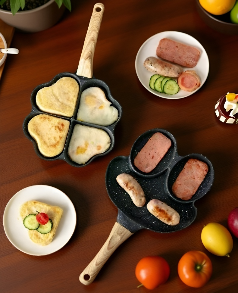 麦飯石加工の4穴目玉焼き鍋全体画像