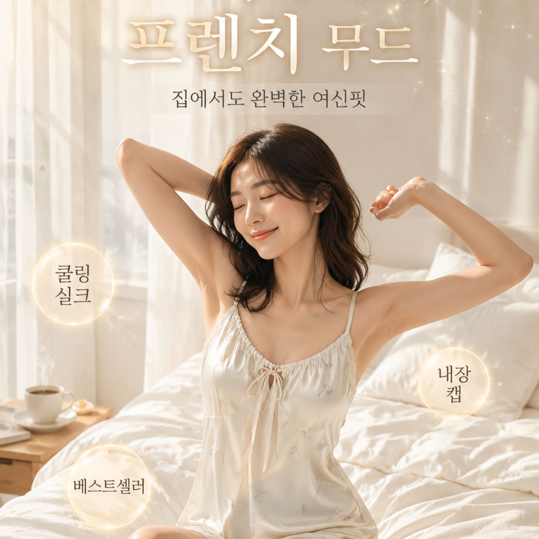 여름 신상 아이스 실크 브라캡 섹시 홈 슬립 원피스