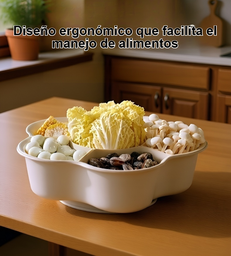 Bandeja de preparación de cocina con compartimentos para ingredientes