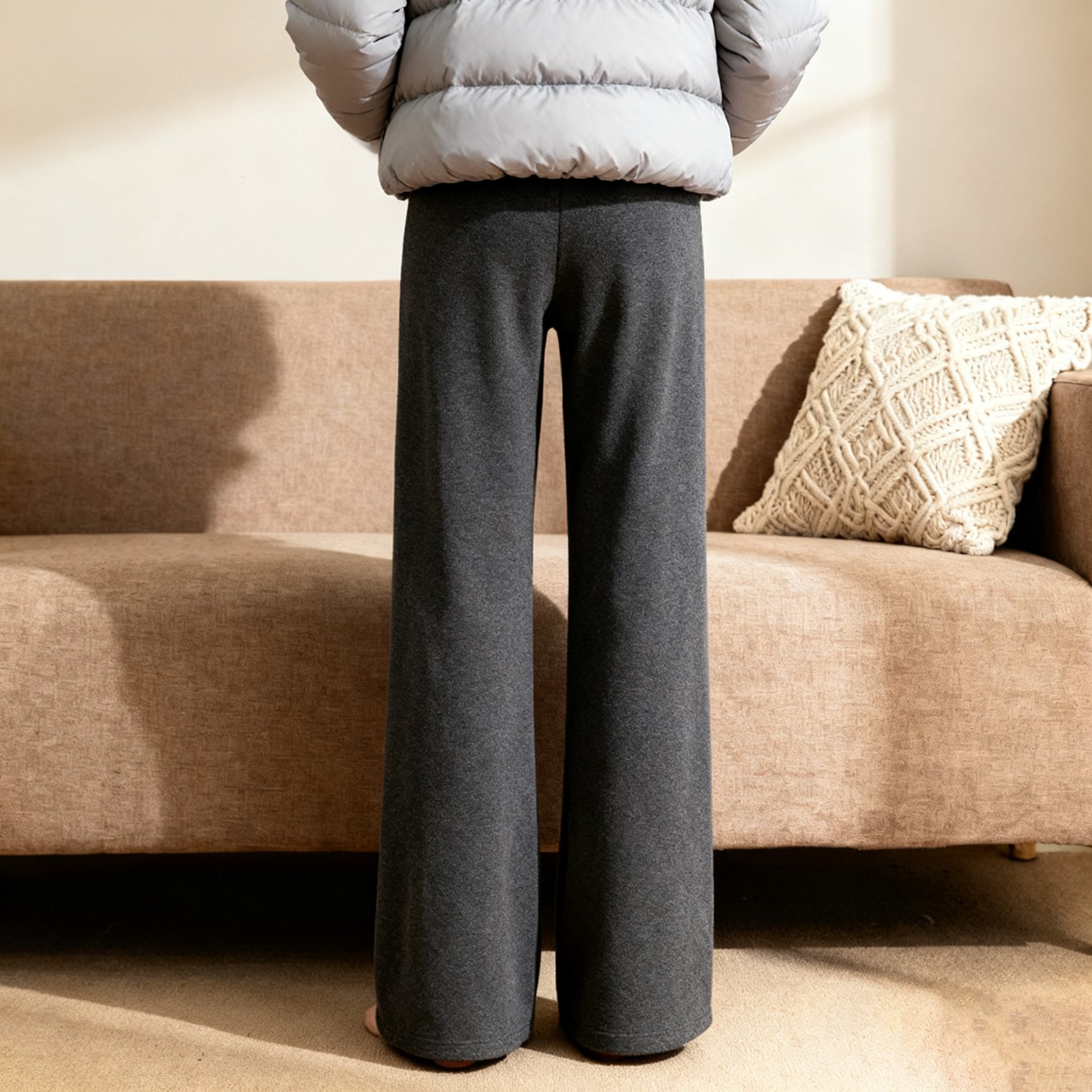 裏起毛ロングコットンパンツ