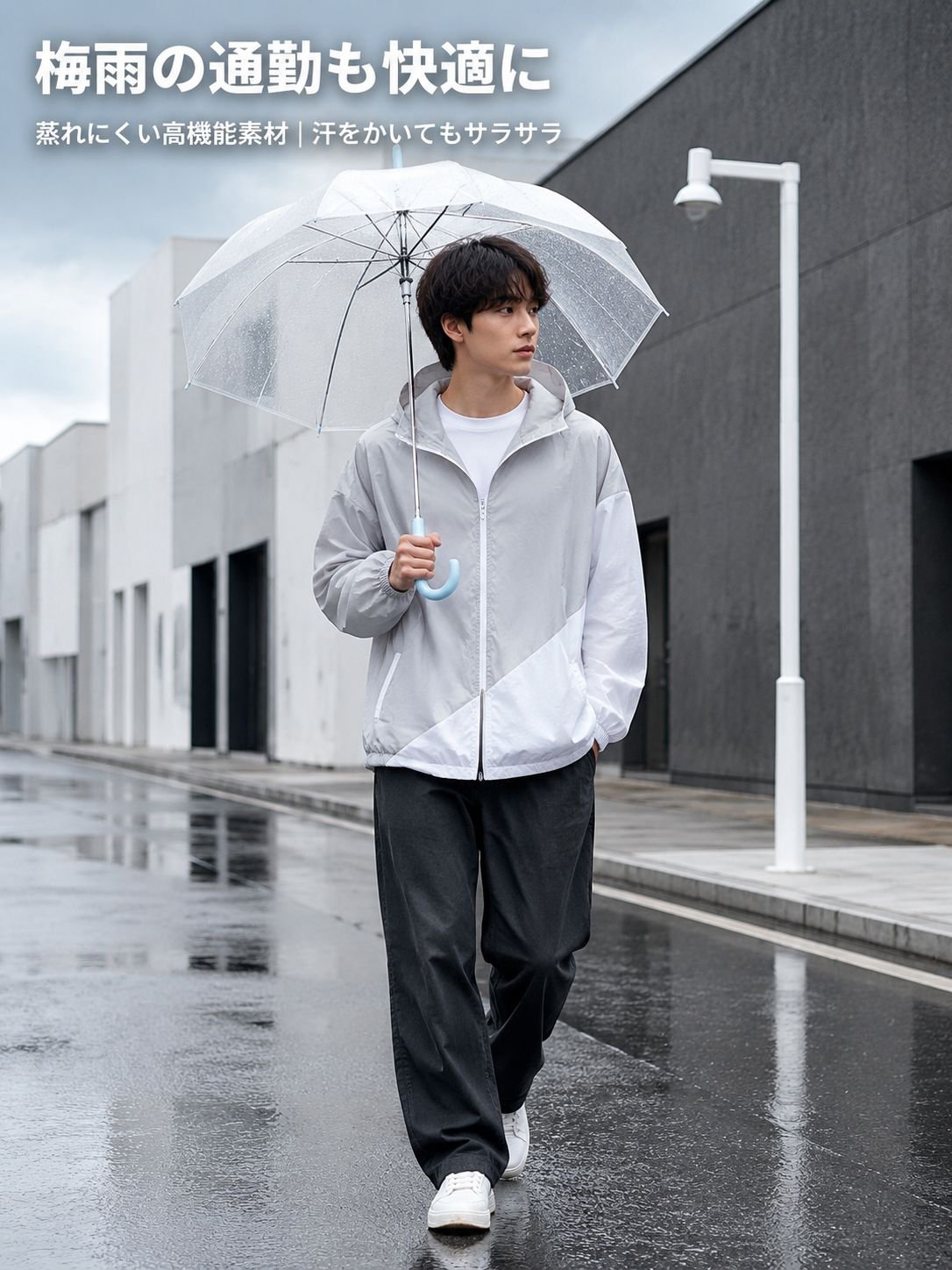 軽量スポーツカジュアルウェアを着る男の子