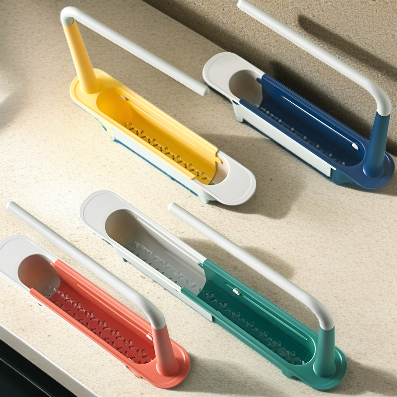 ที่วางจานในอ่างล้างจาน แบบยืดหดได้ ตะกร้ากรองผักและผลไม้ สำหรับห้องครัว