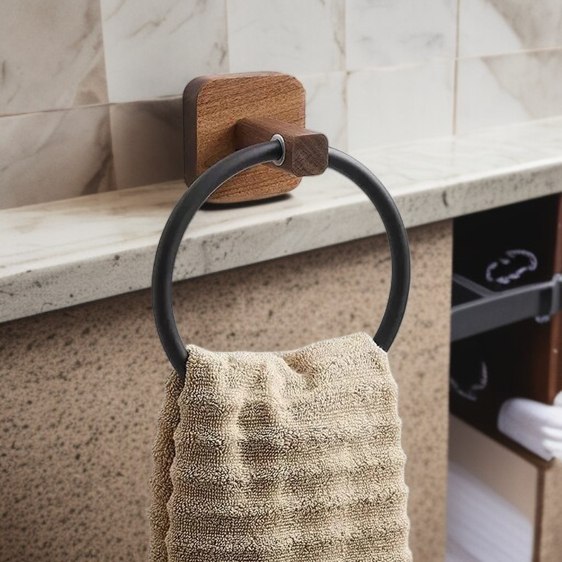 ネックレス型バスタオルハンガー 日本風丸型タオル掛け