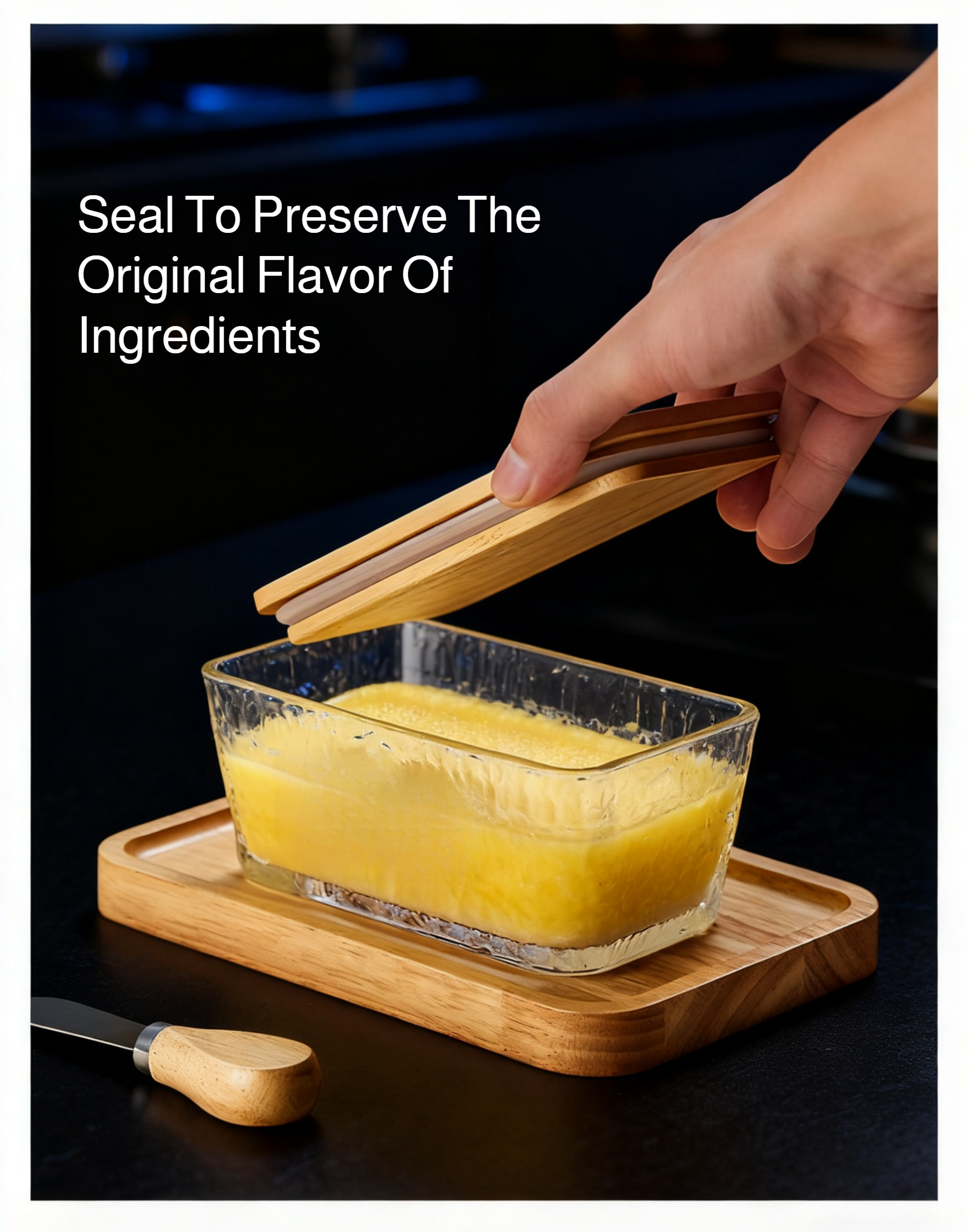 Covered ceramic butter storage container with lid