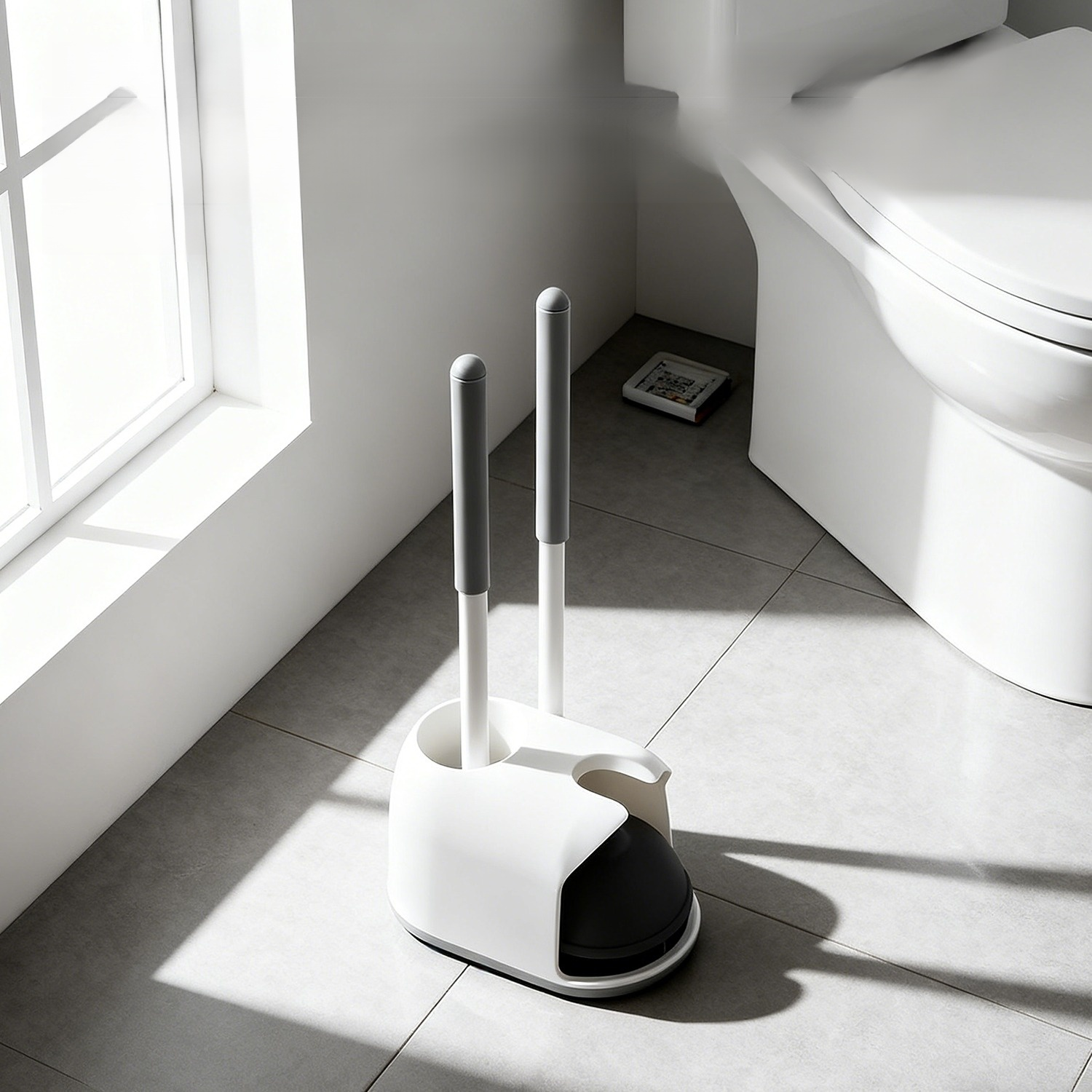 Zestaw łączący korek do wiadra i szczotkę toaletową