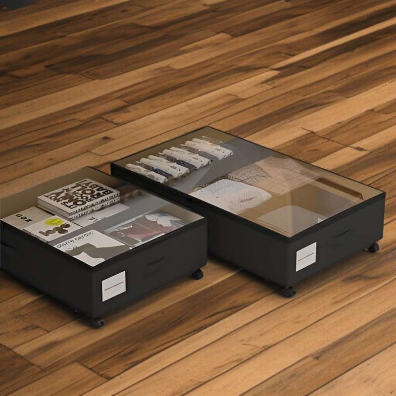 침대 밑 수납함 바퀴 달린 옥스포드 수납함 담요 의류 침대 밑 수납함