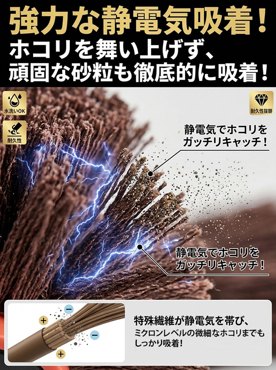 【30秒で全車ツヤ出し】伸縮式ワックス塗布モップキットセット