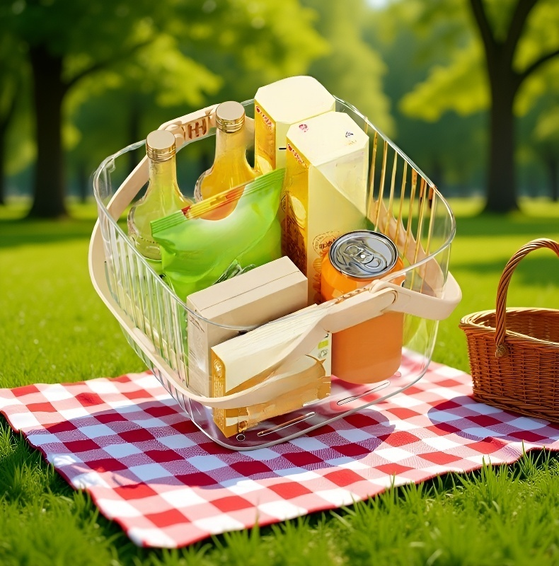 キャリーボックスをアウトドアで使用しているイメージ