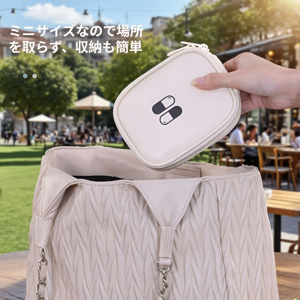 キャンプ場で使用される薬収納バッグ
