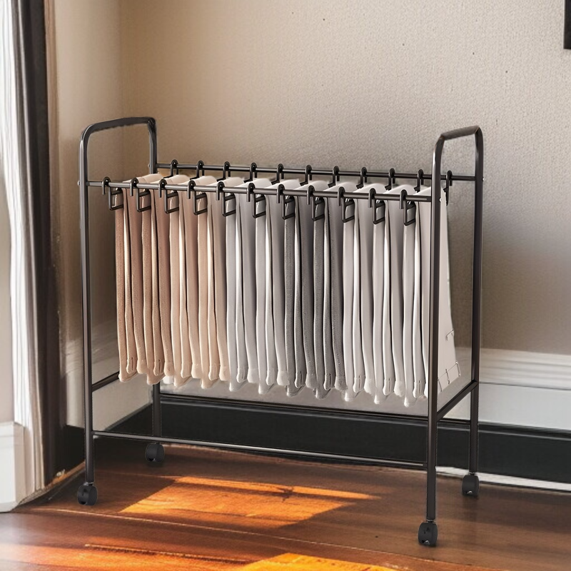 철예 바닥 바지 수납 선반 다기능 이동식 옷장 걸이 바지 스커트 바지 선반 수납 바지 선반