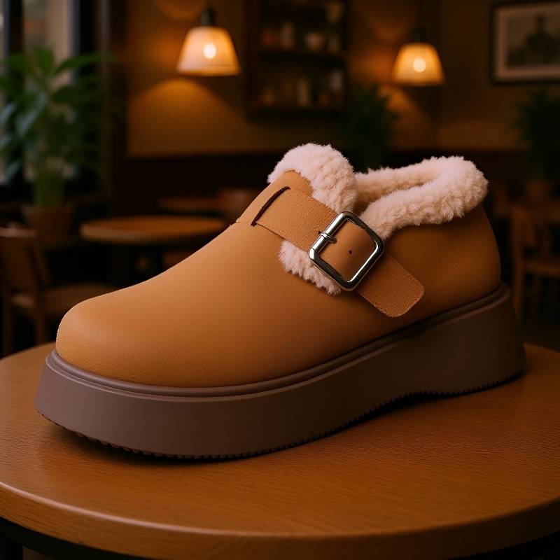 快適な厚底スリッポンスノーブーツ