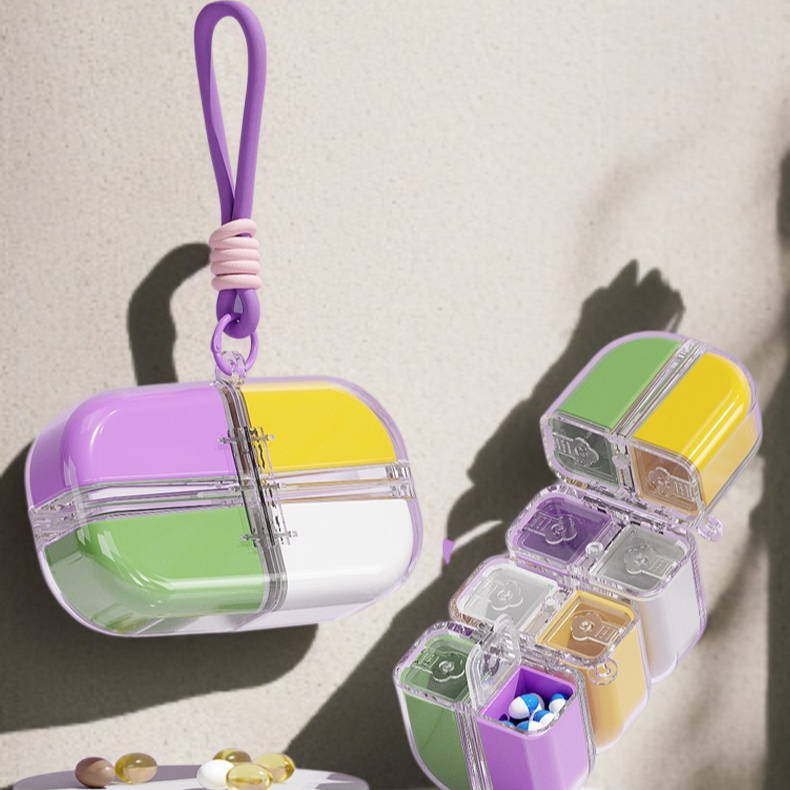 휴대용 마그네틱 대용량 소분함 밀폐 방습 수납함 도파민 캡슐 큐브 케이스