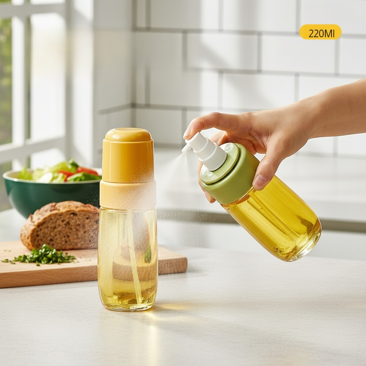 Mist-proof Leak-resistant Glass Oil Bottle