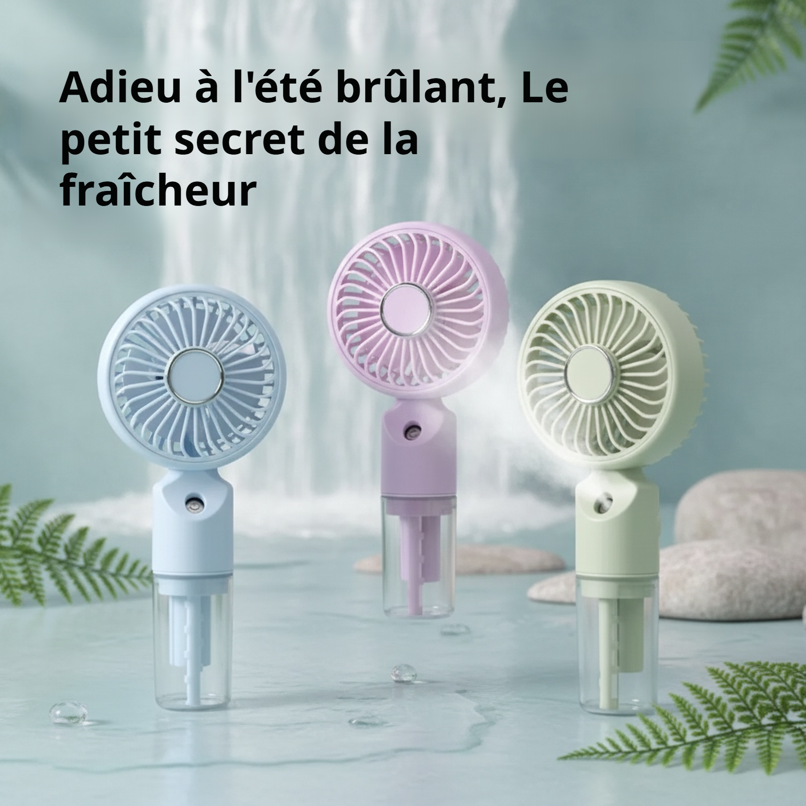 Ventilateur brumisateur portable à main, hydratant pour voyage en plein air