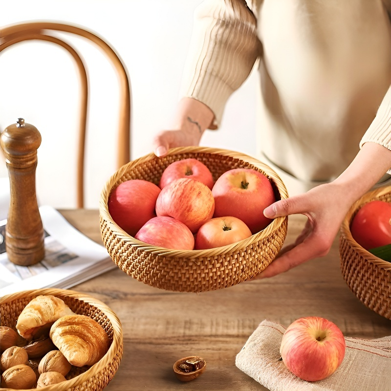빈티지 라탄 빵바구니 다용도 과일 간식 정리 바구니