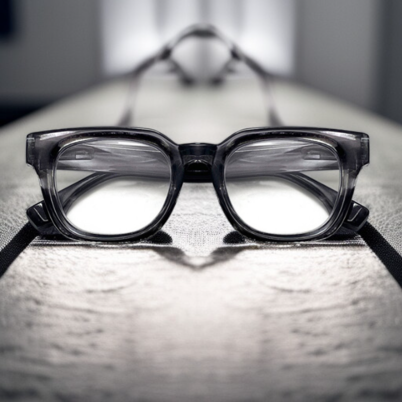 Gafas de aumento para mujer con montura gruesa y protección contra luz azul