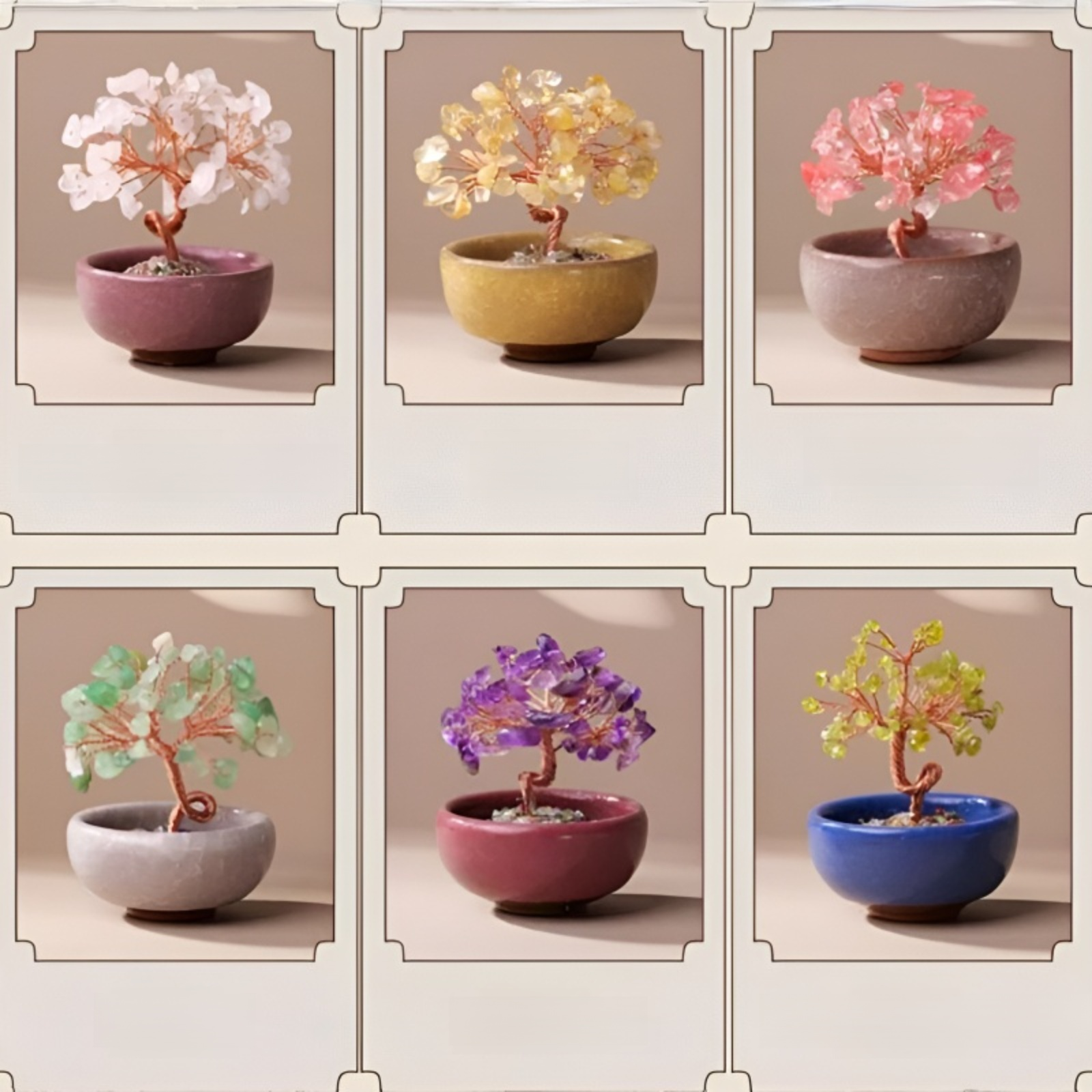 水晶樹碎石聚寶盆擺件