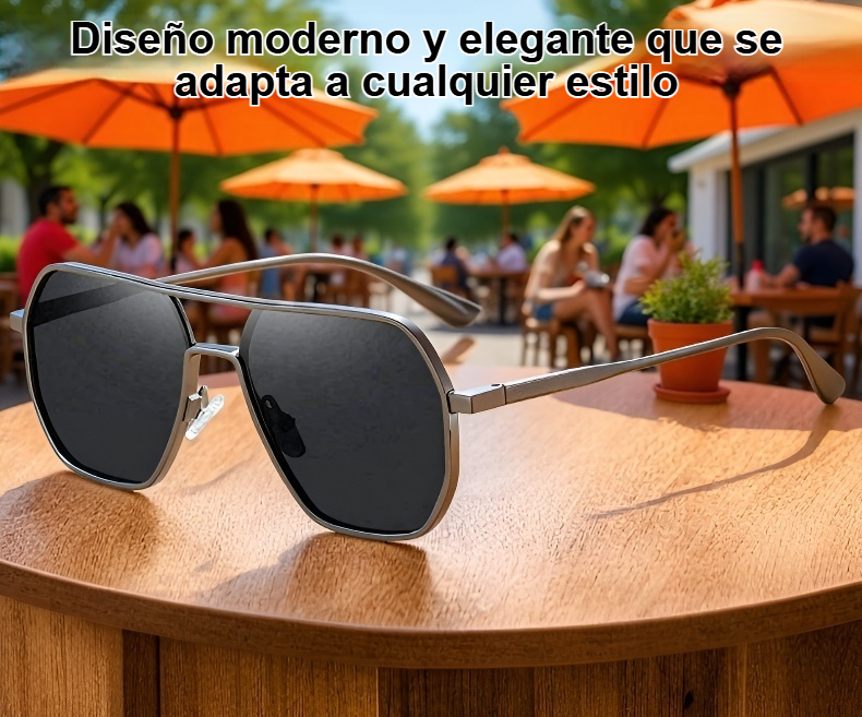 Gafas de sol polarizadas de aluminio y magnesio en primer plano